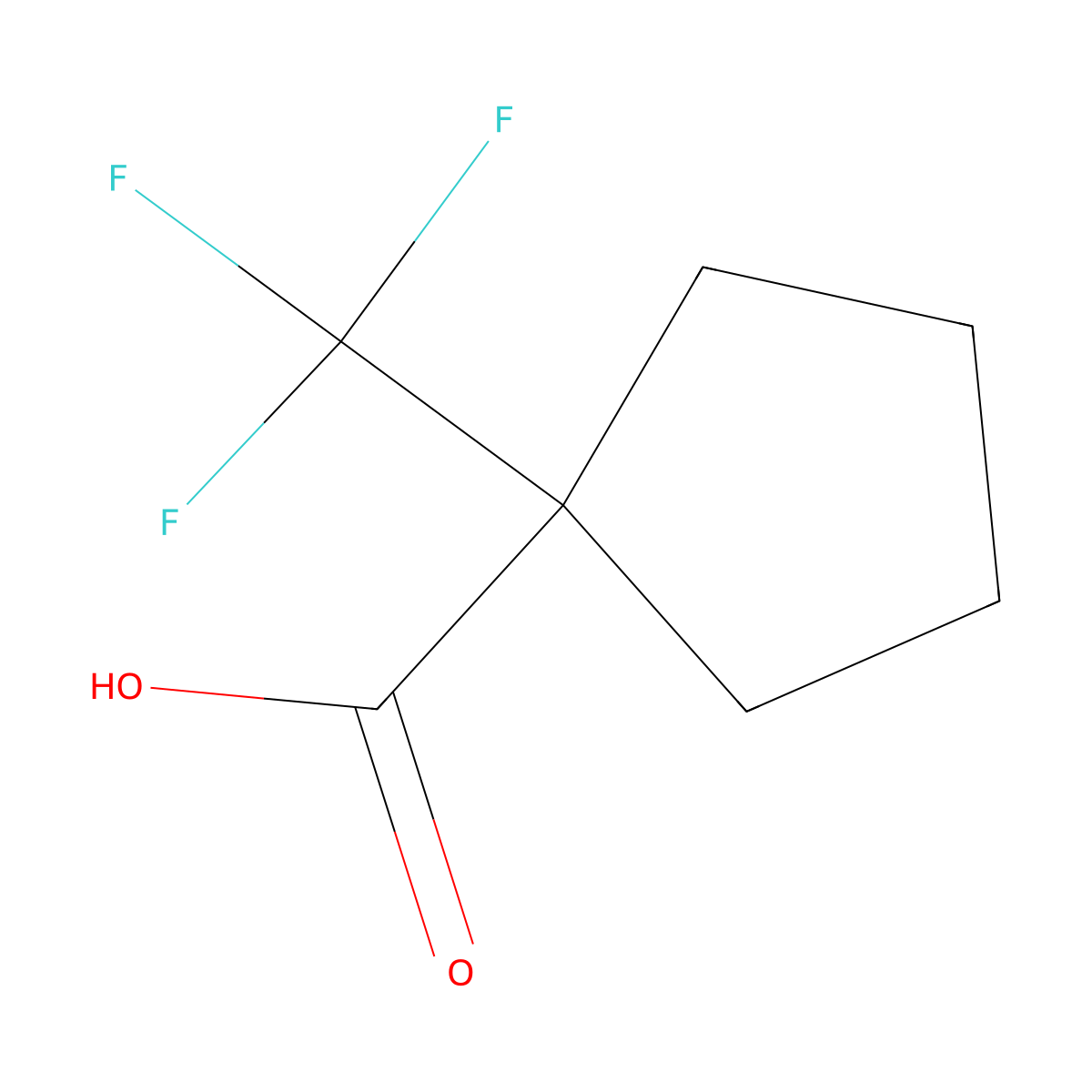 1-(Trifluoromethyl)cyclopentane-1-carboxylic acid molecular structure, CAS 277756-44-2