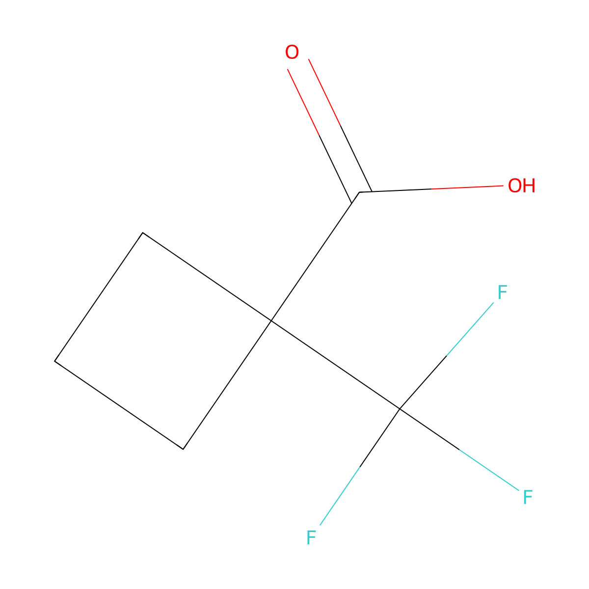 1-(Trifluoromethyl)cyclobutanecarboxylic acid molecular structure, CAS 277756-45-3