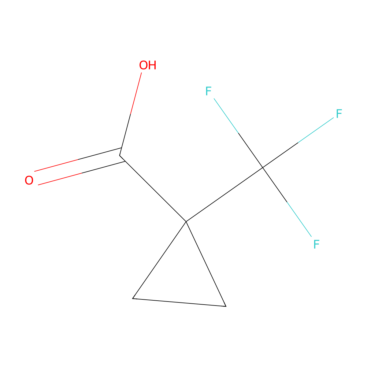 1-(Trifluoromethyl)cyclopropane-1-carboxylic acid molecular structure, CAS 277756-46-4