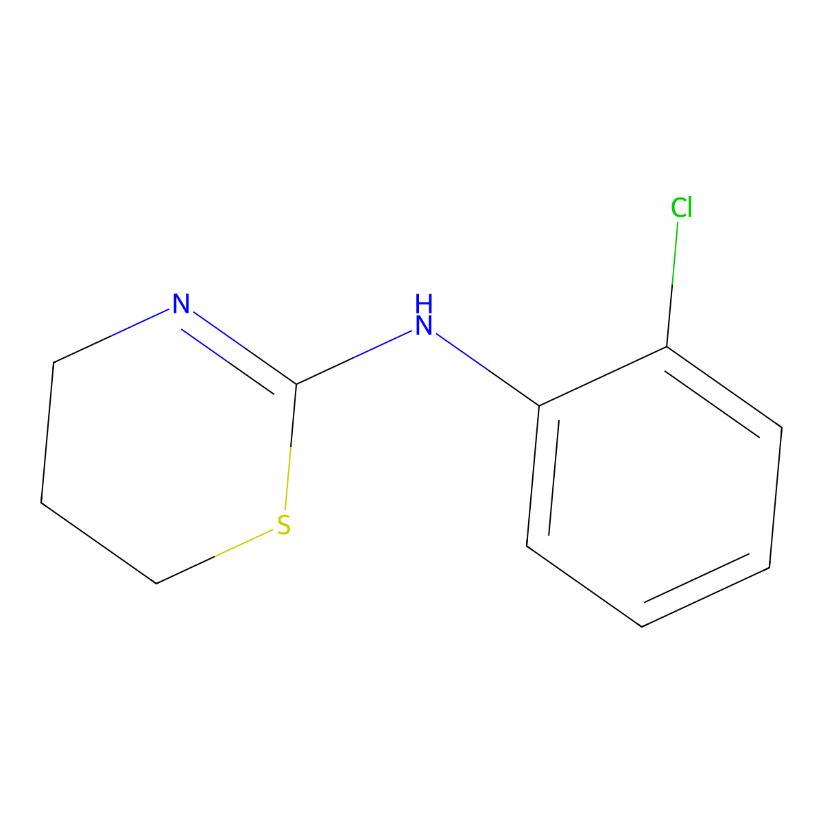 N-(2-chlorophenyl)-5,6-dihydro-4H-1,3-thiazin-2-amine molecular structure, CAS 27779-16-4