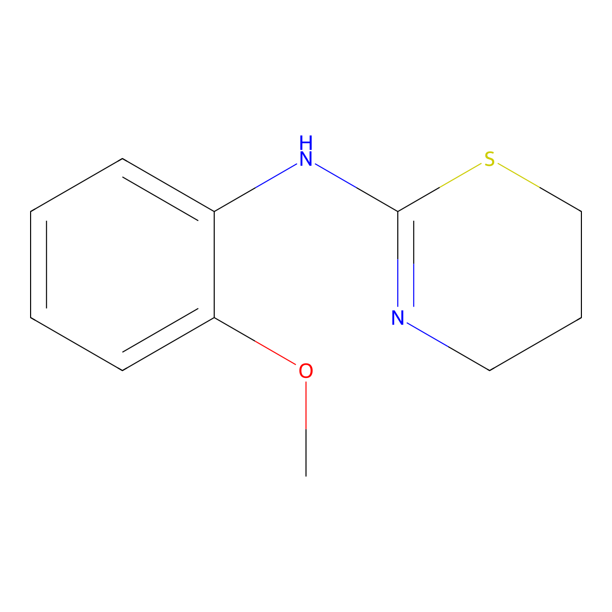 N-(2-methoxyphenyl)-5,6-dihydro-4H-1,3-thiazin-2-amine molecular structure, CAS 27779-18-6