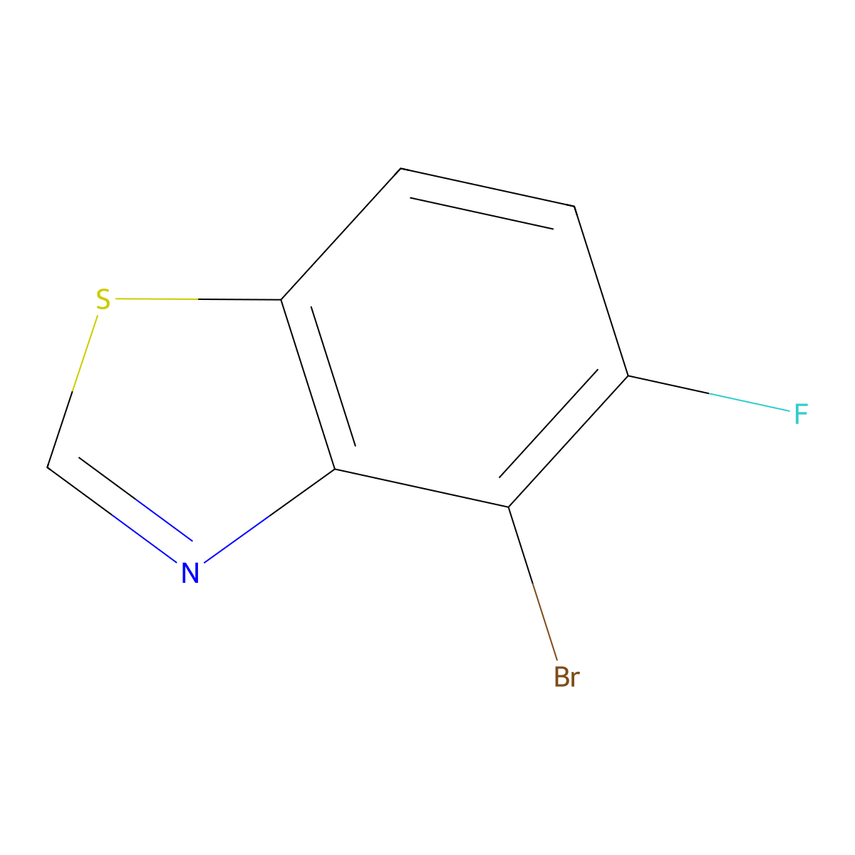 4-Bromo-5-fluorobenzo[d]thiazole molecular structure, CAS 2778162-77-7