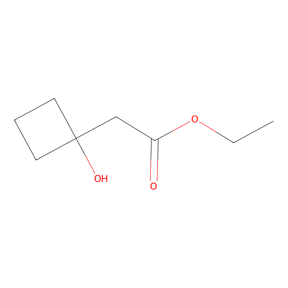 Ethyl 2-(1-hydroxycyclobutyl)acetate molecular structure, CAS 27784-32-3
