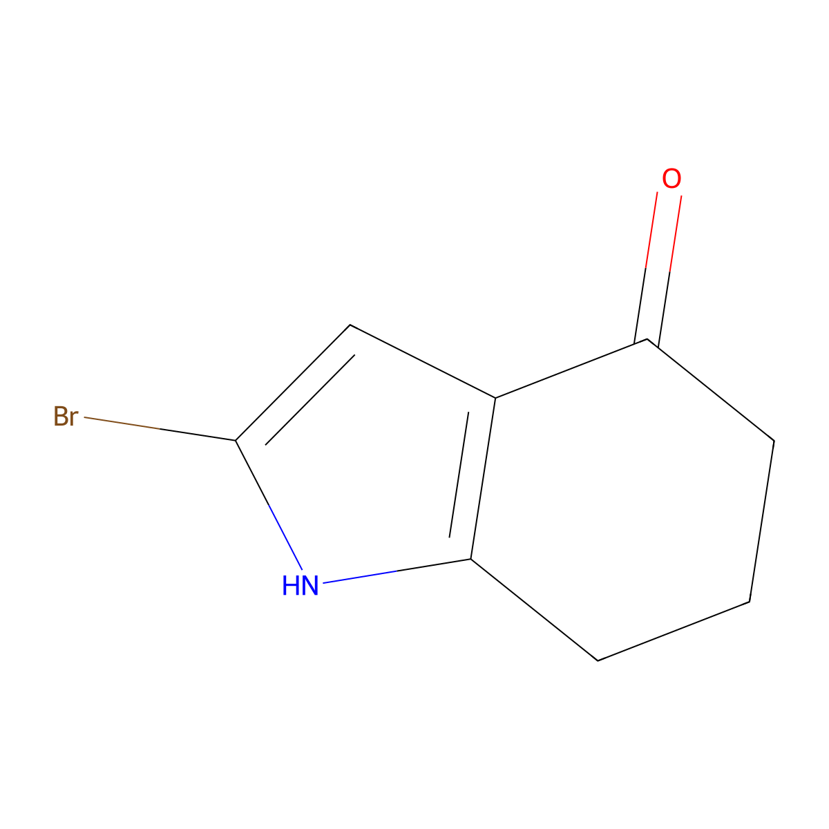 2-Bromo-1,5,6,7-tetrahydro-4H-indol-4-one molecular structure, CAS 27784-79-8