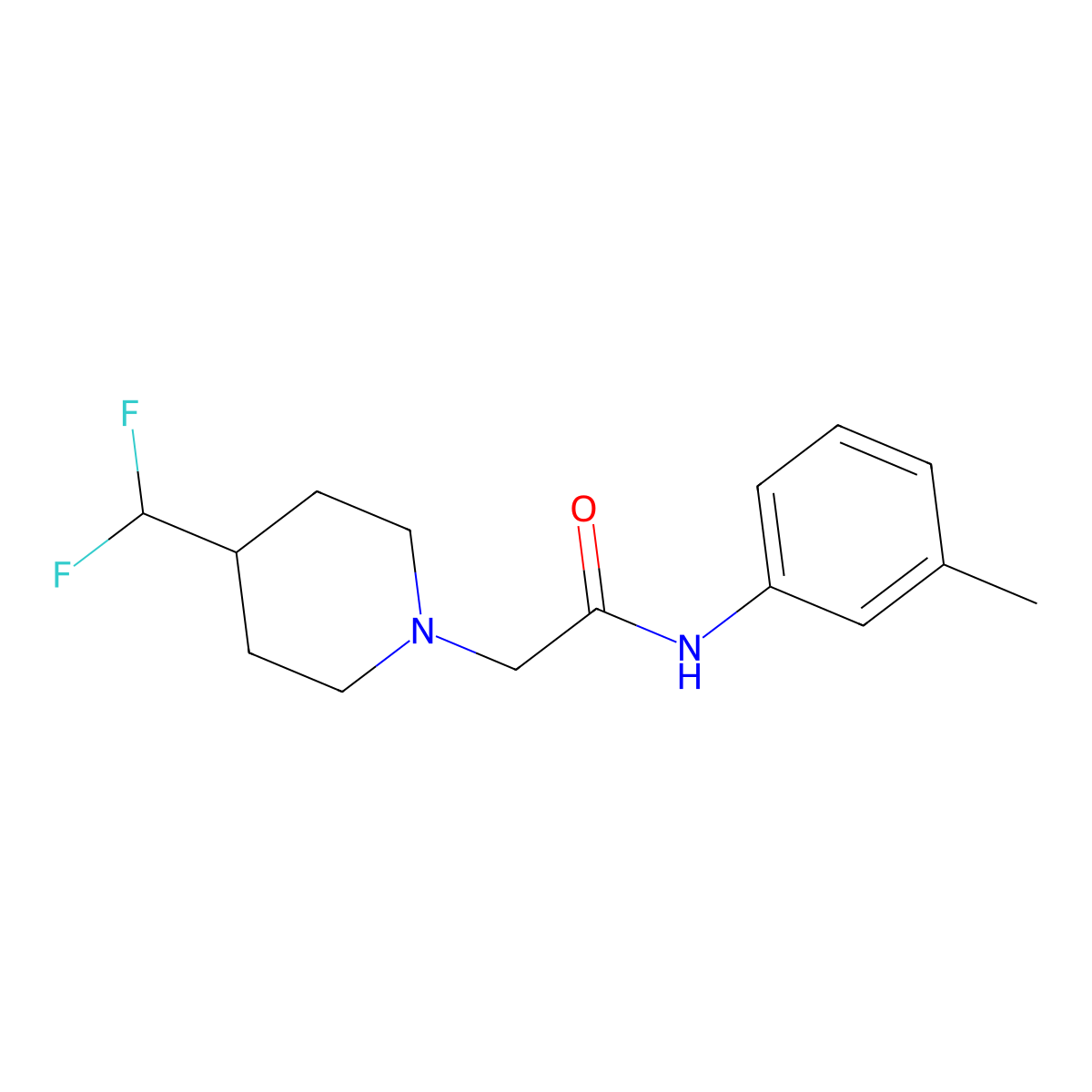 2-[4-(difluoromethyl)piperidin-1-yl]-N-(3-methylphenyl)acetamide molecular structure, CAS 2778795-59-6