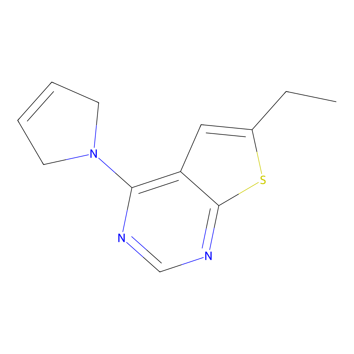 1-{6-ethylthieno[2,3-d]pyrimidin-4-yl}-2,5-dihydro-1H-pyrrole molecular structure, CAS 2778920-52-6