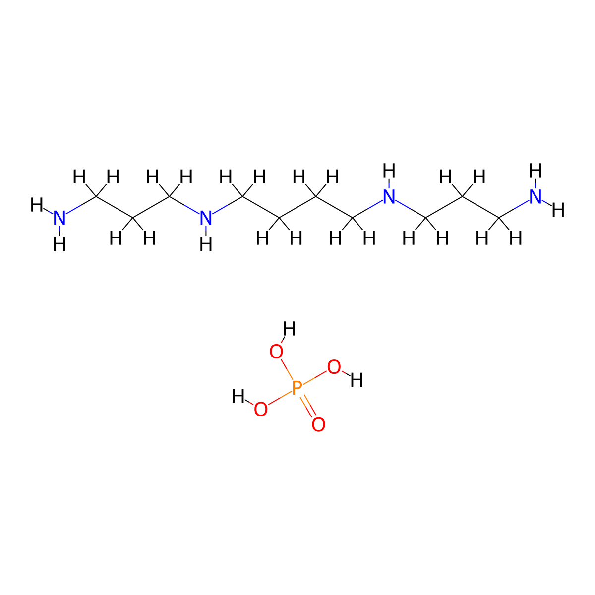N,N'-Bis(3-aminopropyl)butan-1,4-diamine phosphate molecular structure, CAS 2779-91-1