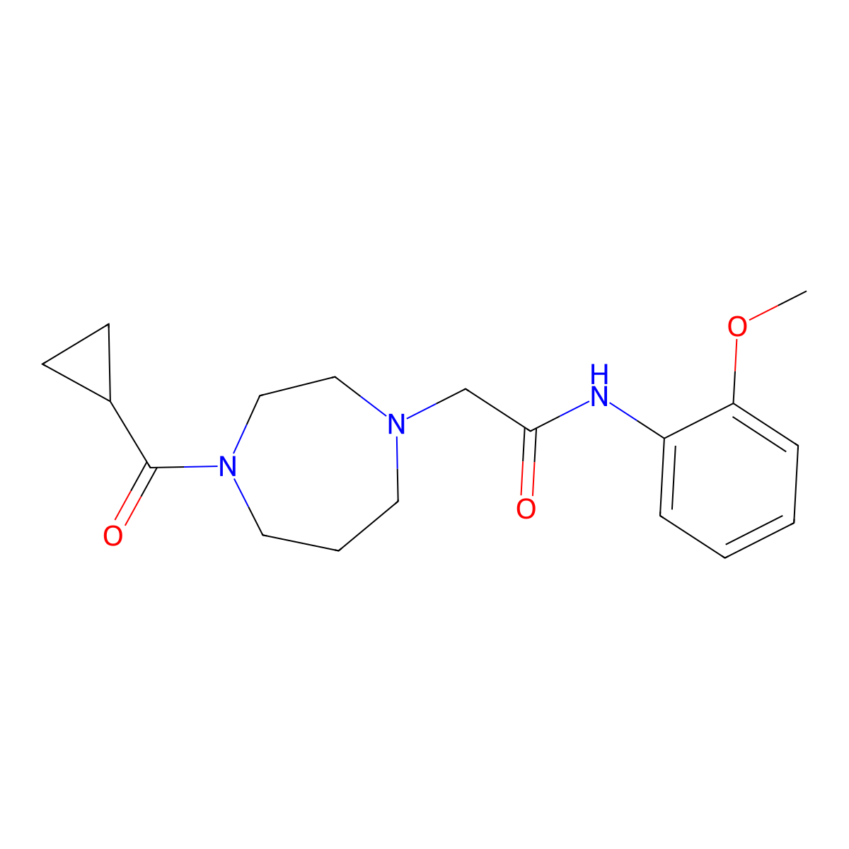2-(4-cyclopropanecarbonyl-1,4-diazepan-1-yl)-N-(2-methoxyphenyl)acetamide molecular structure, CAS 2779288-04-7