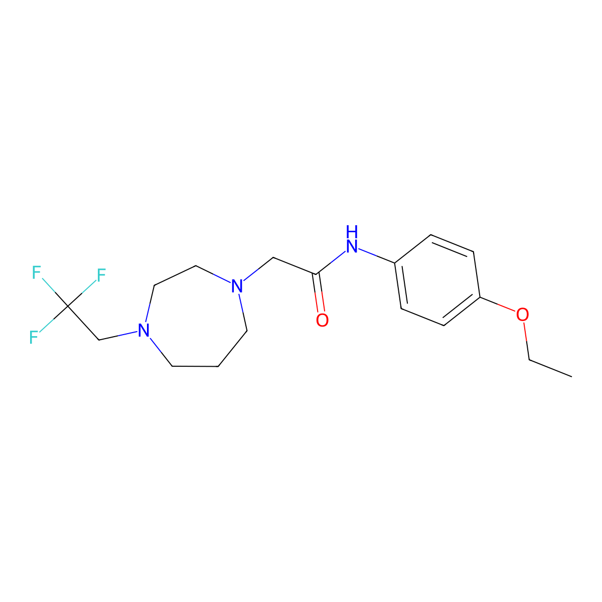 N-(4-ethoxyphenyl)-2-[4-(2,2,2-trifluoroethyl)-1,4-diazepan-1-yl]acetamide molecular structure, CAS 2779454-95-2
