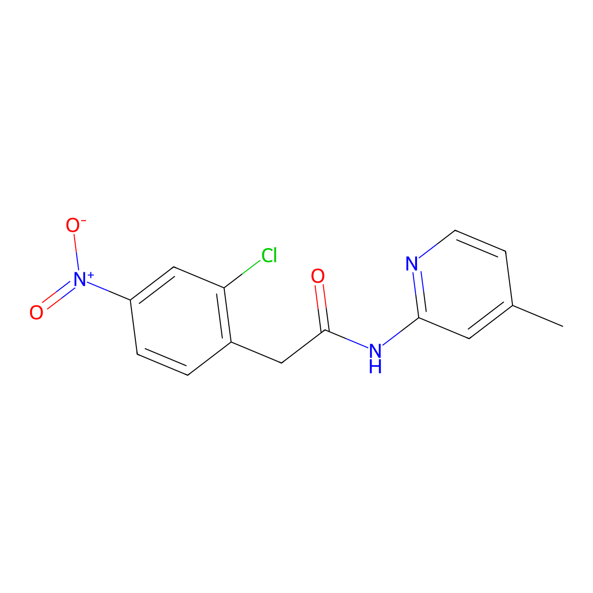 2-Chloro-N-(4-methyl-2-pyridinyl)-4-nitrobenzeneacetamide molecular structure, CAS 2779525-94-7