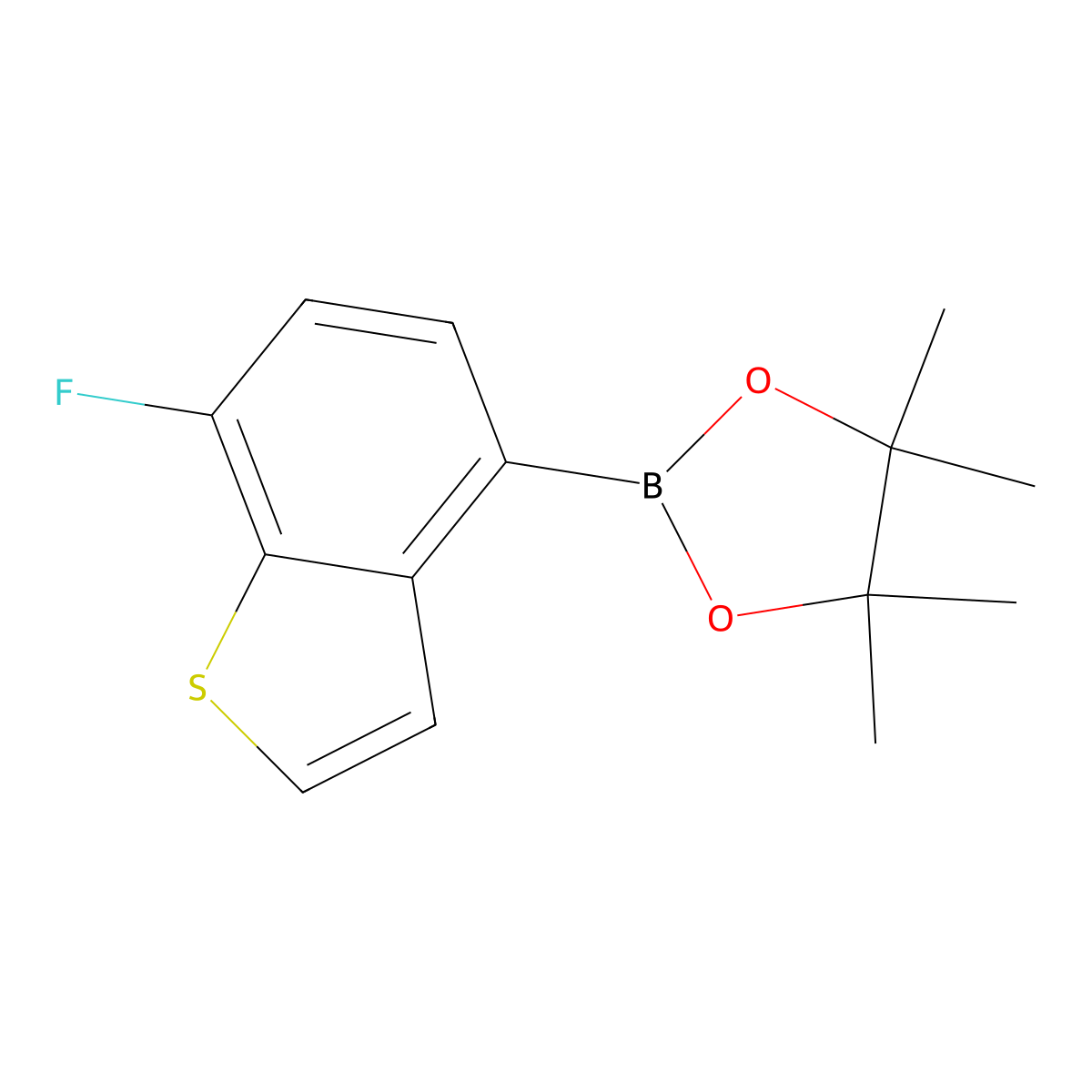 2-(7-Fluoro-1-benzothiophen-4-yl)-4,4,5,5-tetramethyl-1,3,2-dioxaborolane molecular structure, CAS 2779558-93-7