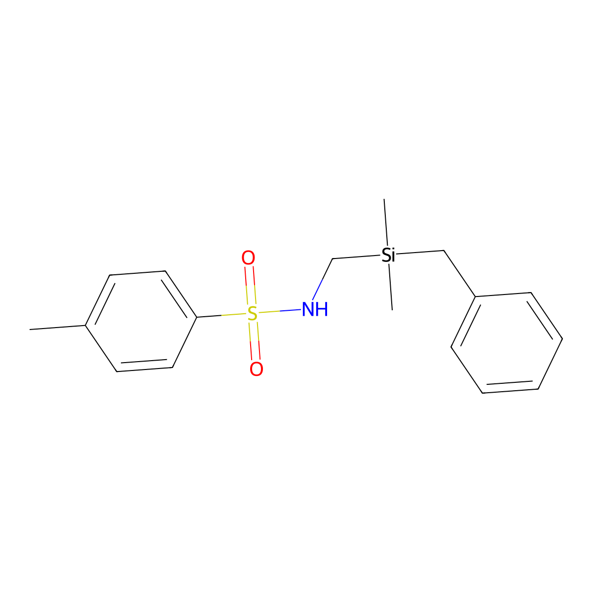 N-((Benzyldimethylsilyl)methyl)-4-methylbenzenesulfonamide molecular structure, CAS 2779684-44-3