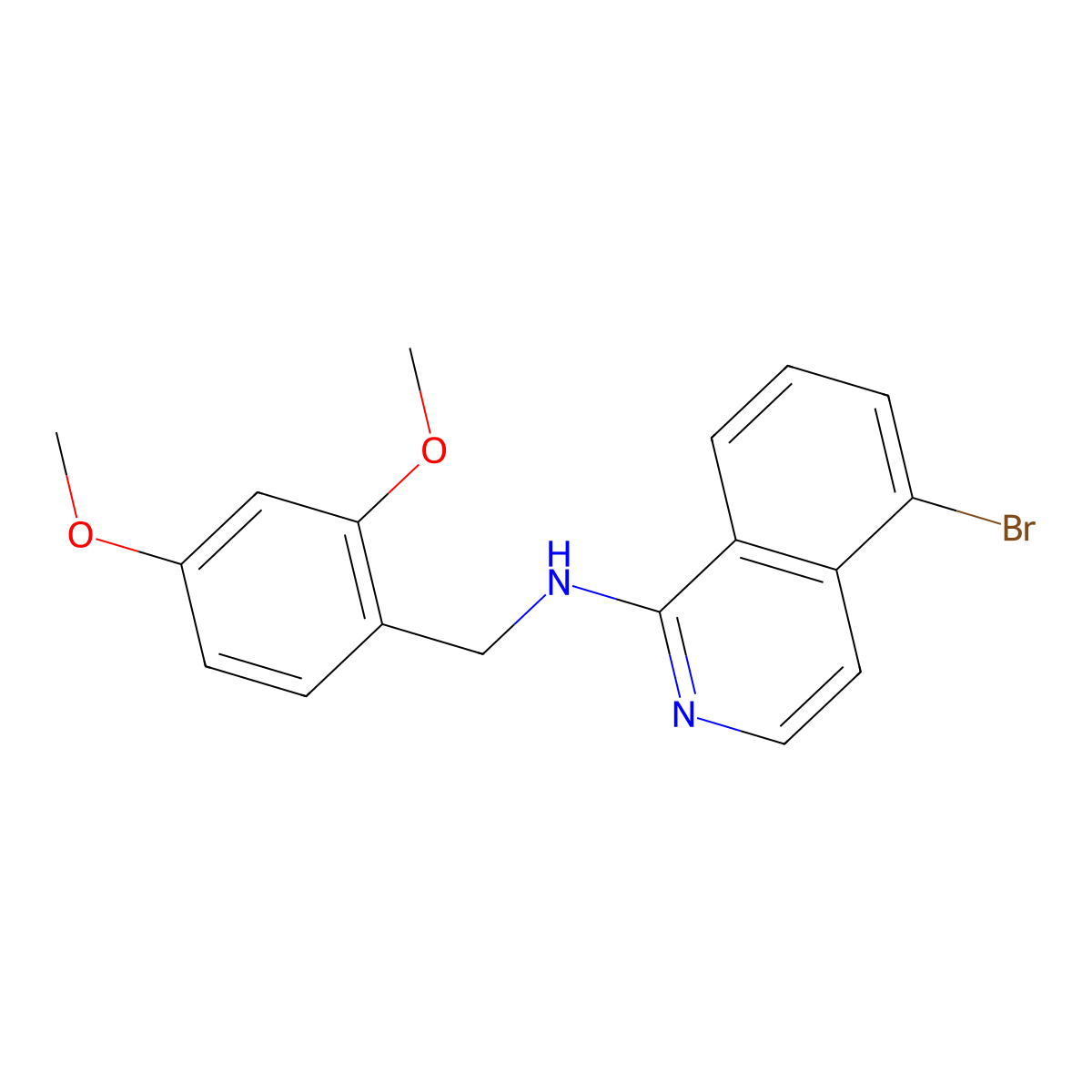 5-Bromo-N-(2,4-dimethoxybenzyl)isoquinolin-1-amine molecular structure, CAS 2779693-74-0