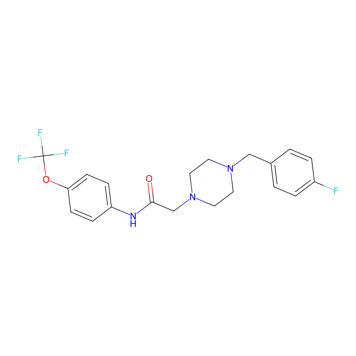 2-{4-[(4-fluorophenyl)methyl]piperazin-1-yl}-N-[4-(trifluoromethoxy)phenyl]acetamide molecular structure, CAS 2779728-43-5