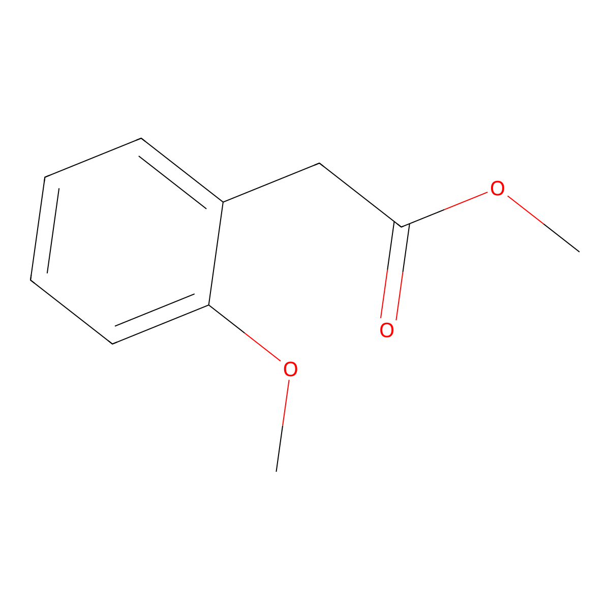 Methyl 2-methoxybenzeneacetate molecular structure, CAS 27798-60-3