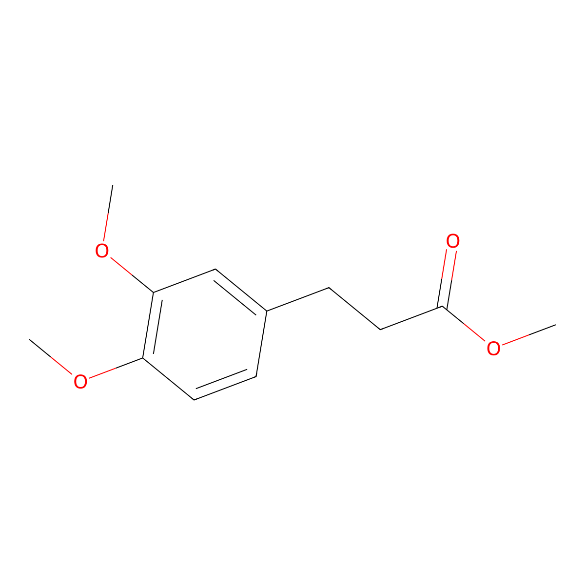 Methyl 3-(3,4-dimethoxyphenyl)propanoate molecular structure, CAS 27798-73-8