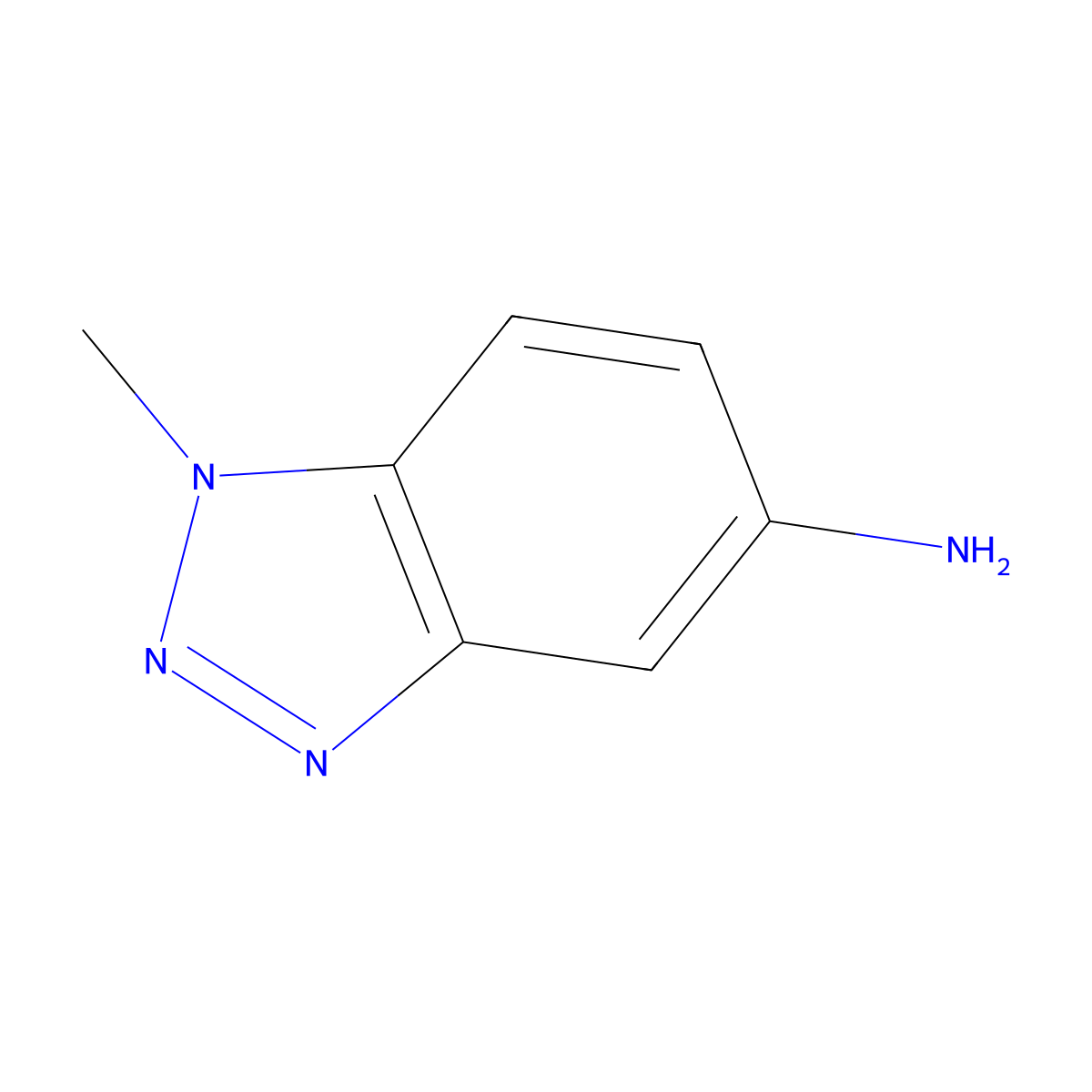 1-methyl-1H-1,2,3-benzotriazol-5-amine molecular structure, CAS 27799-83-3