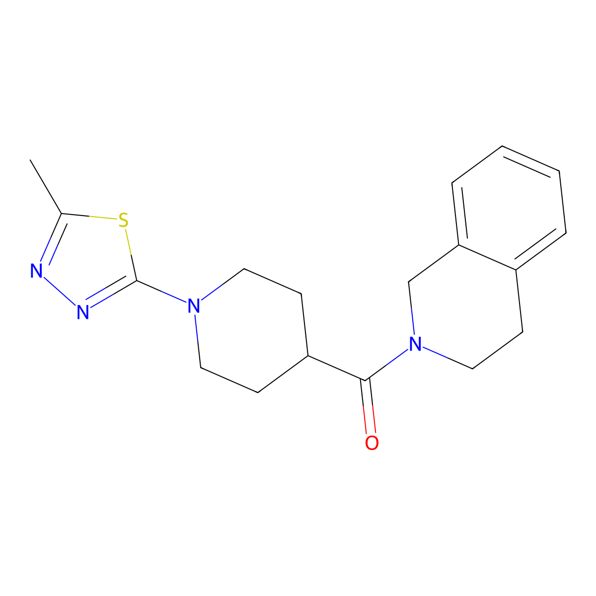 2-[1-(5-Methyl-1,3,4-thiadiazol-2-yl)piperidine-4-carbonyl]-1,2,3,4-tetrahydroisoquinoline molecular structure, CAS 2779959-73-6