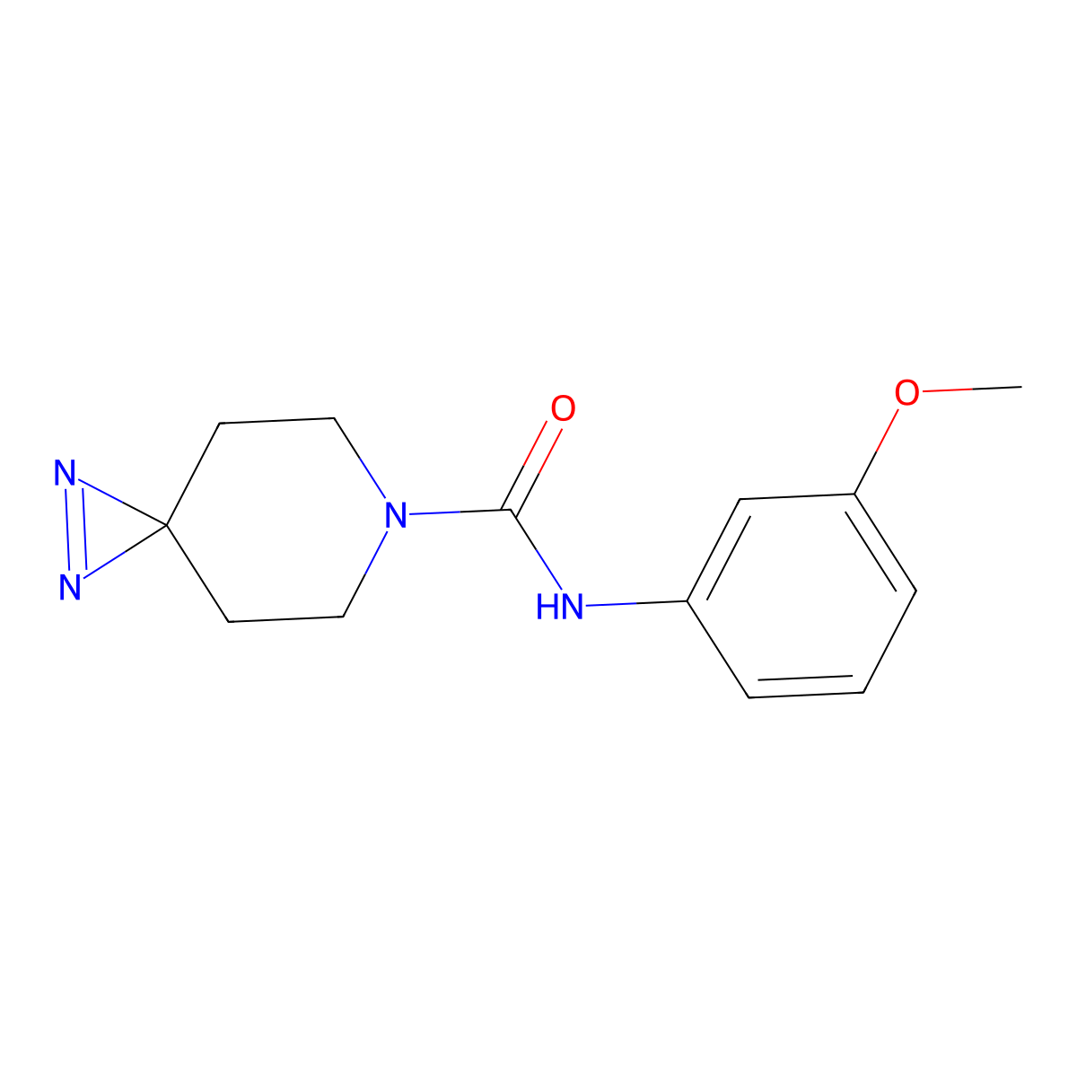 N-(3-methoxyphenyl)-1,2,6-triazaspiro[2.5]oct-1-ene-6-carboxamide molecular structure, CAS 2780013-44-5