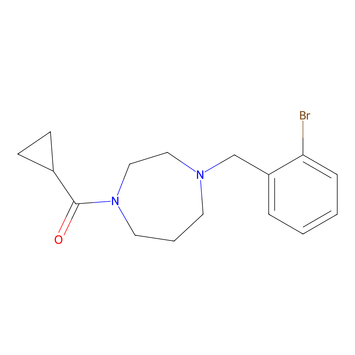 1-[(2-Bromophenyl)methyl]-4-cyclopropanecarbonyl-1,4-diazepane molecular structure, CAS 2780221-84-1