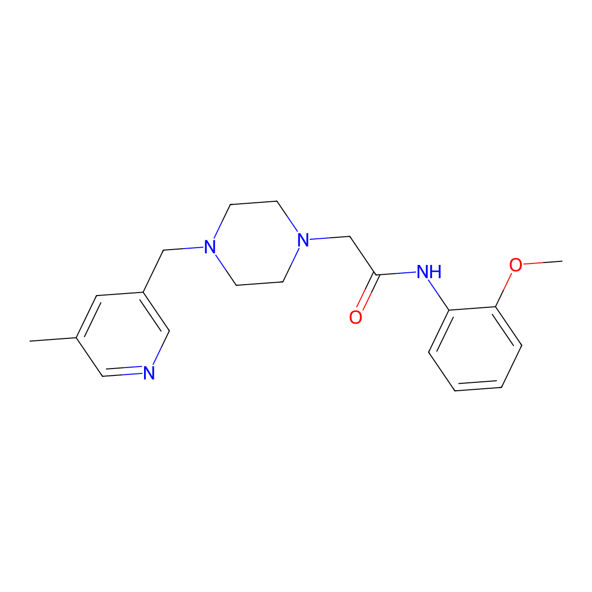N-(2-methoxyphenyl)-2-{4-[(5-methylpyridin-3-yl)methyl]piperazin-1-yl}acetamide molecular structure, CAS 2780230-24-0