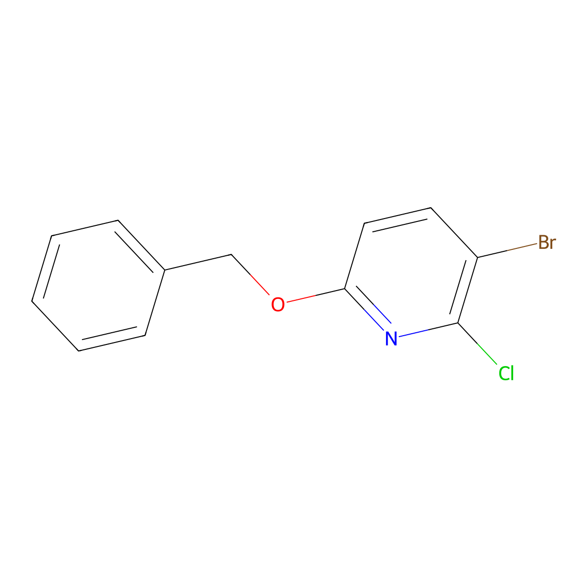 3-Bromo-2-chloro-6-(phenylmethoxy)pyridine molecular structure, CAS 2780325-94-0