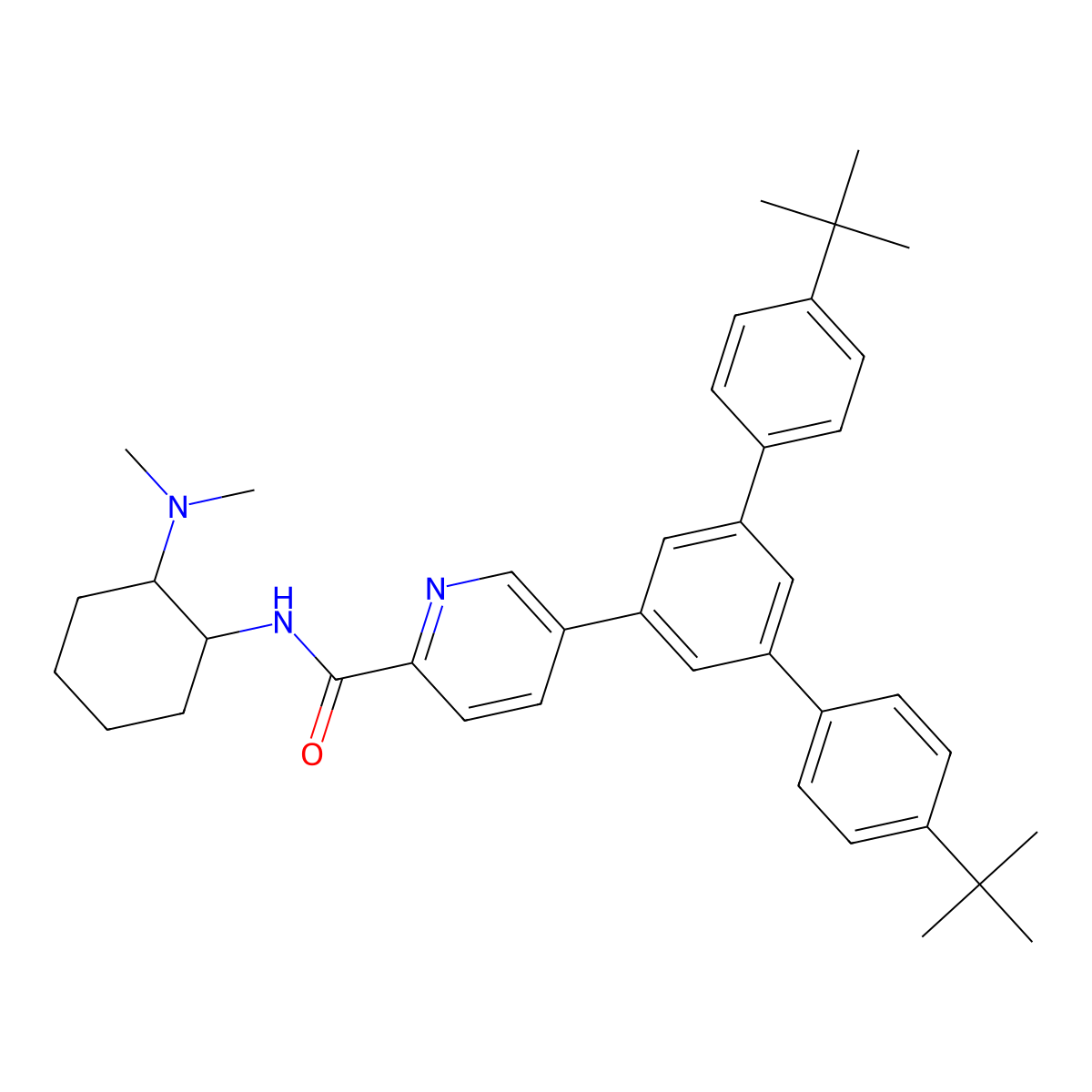 5-(4,4''-di-tert-butyl-[1,1':3',1''-terphenyl]-5'-yl)-N-((1S,2S)-2-(dimethylamino)cyclohexyl)picolinamide molecular structure, CAS 2780407-67-0