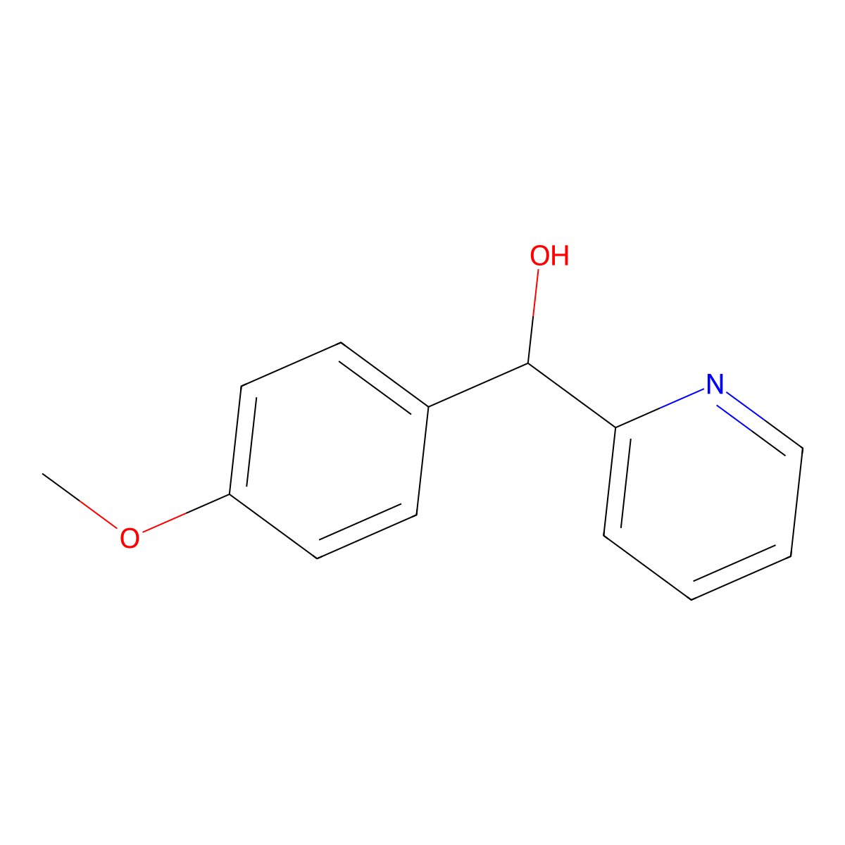 alpha-(4-Methoxyphenyl)-2-pyridinemethanol molecular structure, CAS 27805-39-6