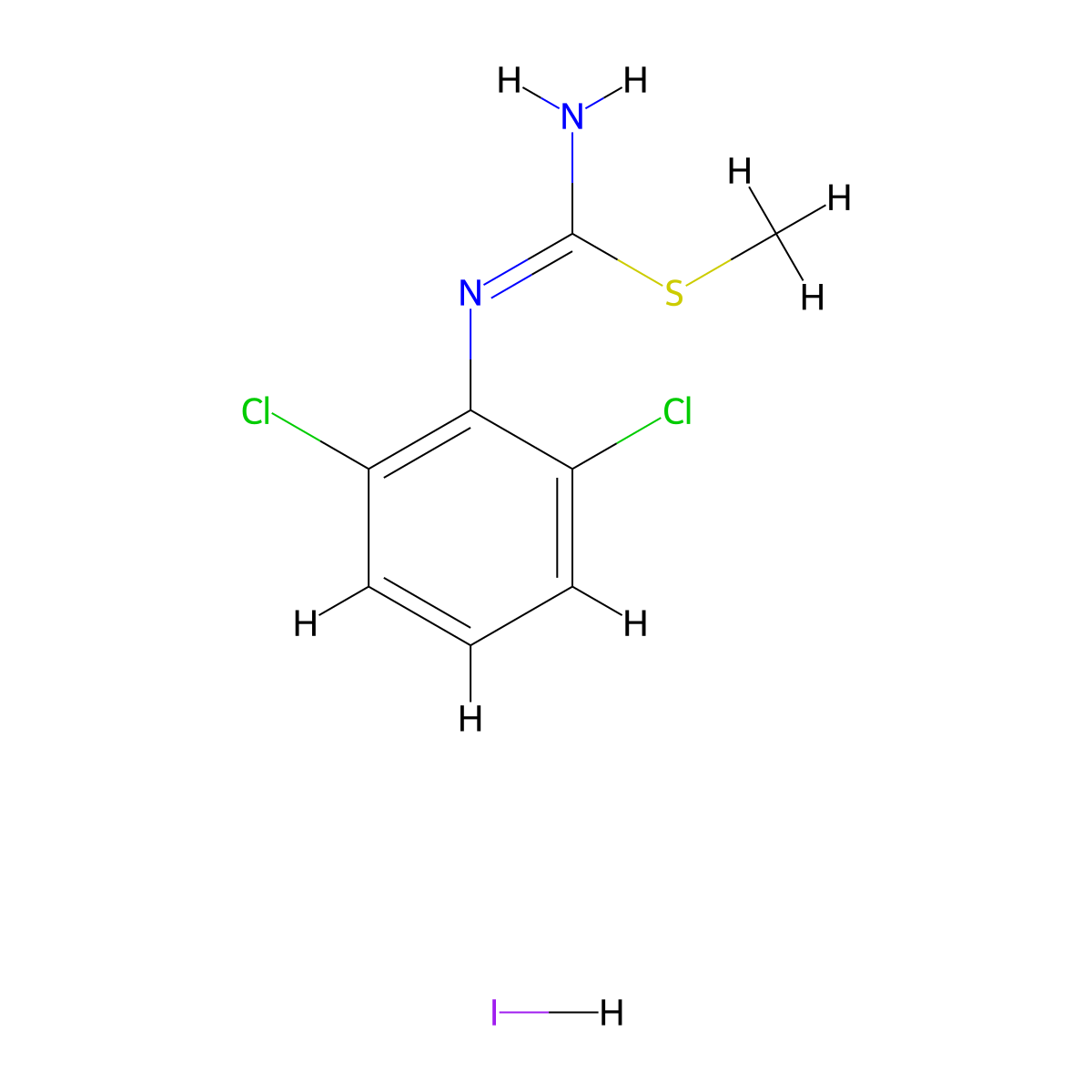 S-Methyl-2,6-dichlorophenylisothiuronium iodide molecular structure, CAS 27806-88-8