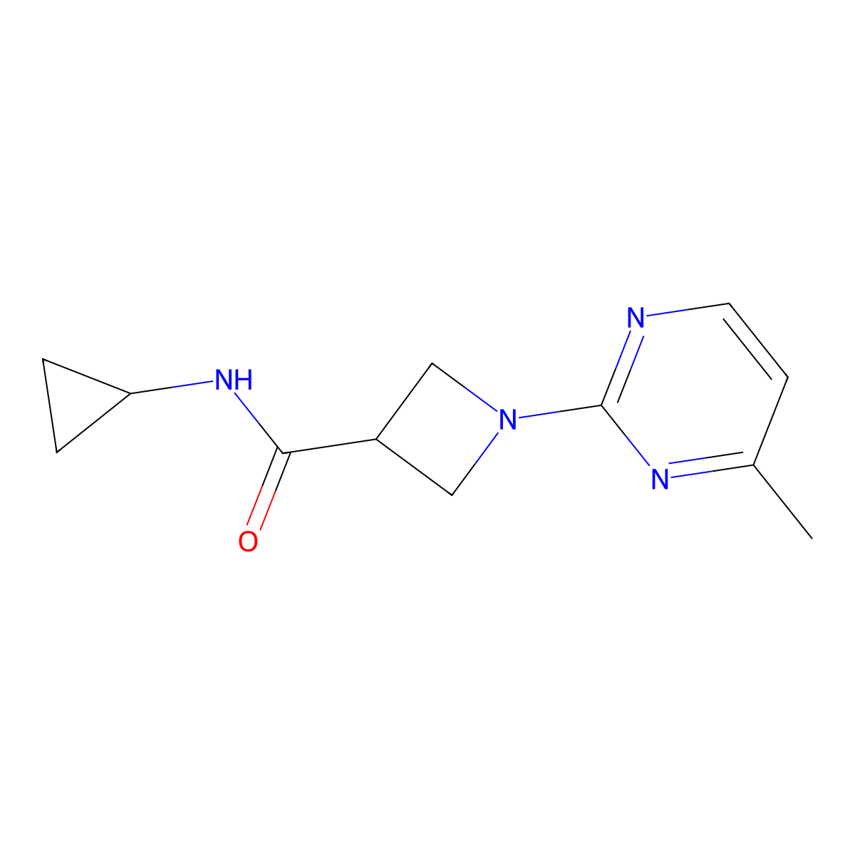 N-cyclopropyl-1-(4-methylpyrimidin-2-yl)azetidine-3-carboxamide molecular structure, CAS 2780619-80-7