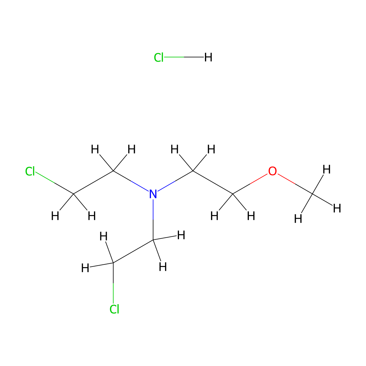 N,N-Bis(2-chloroethyl)-2-methoxyethylamine hydrochloride molecular structure, CAS 27807-62-1