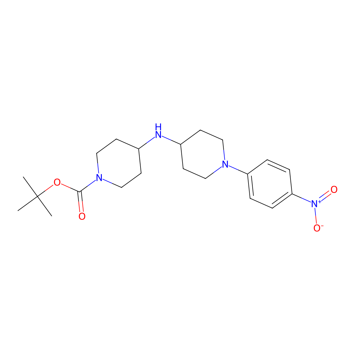 Tert-butyl 4-[[1-(4-nitrophenyl)piperidin-4-YL]amino]piperidine-1-carboxylate molecular structure, CAS 2780972-41-8