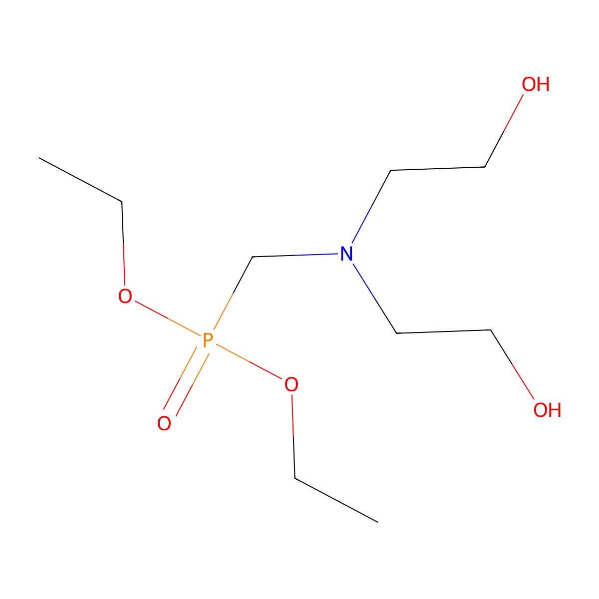 Diethyl P-((bis(2-hydroxyethyl)amino)methyl)phosphonate molecular structure, CAS 2781-11-5