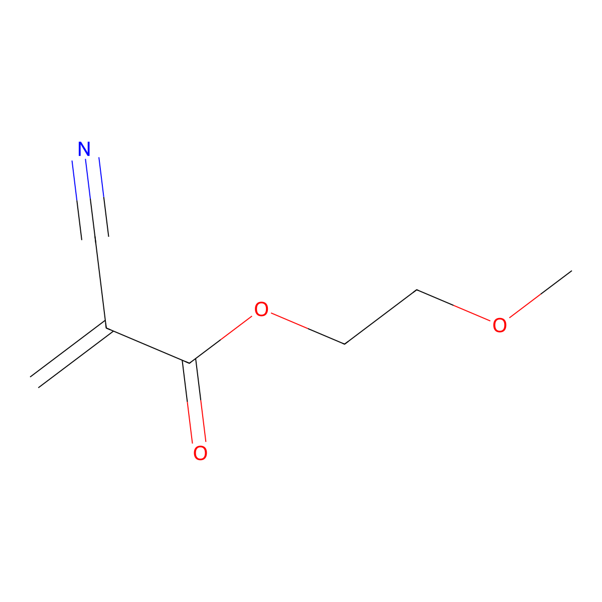 Methoxyethyl cyanoacrylate molecular structure, CAS 27816-23-5