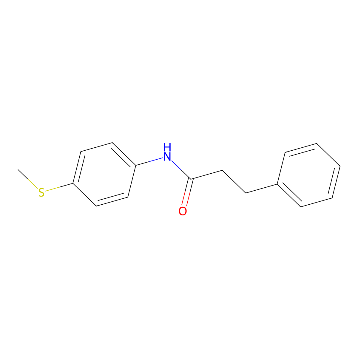 4'-(Methylthio)-3-phenylpropionanilide molecular structure, CAS 27816-91-7