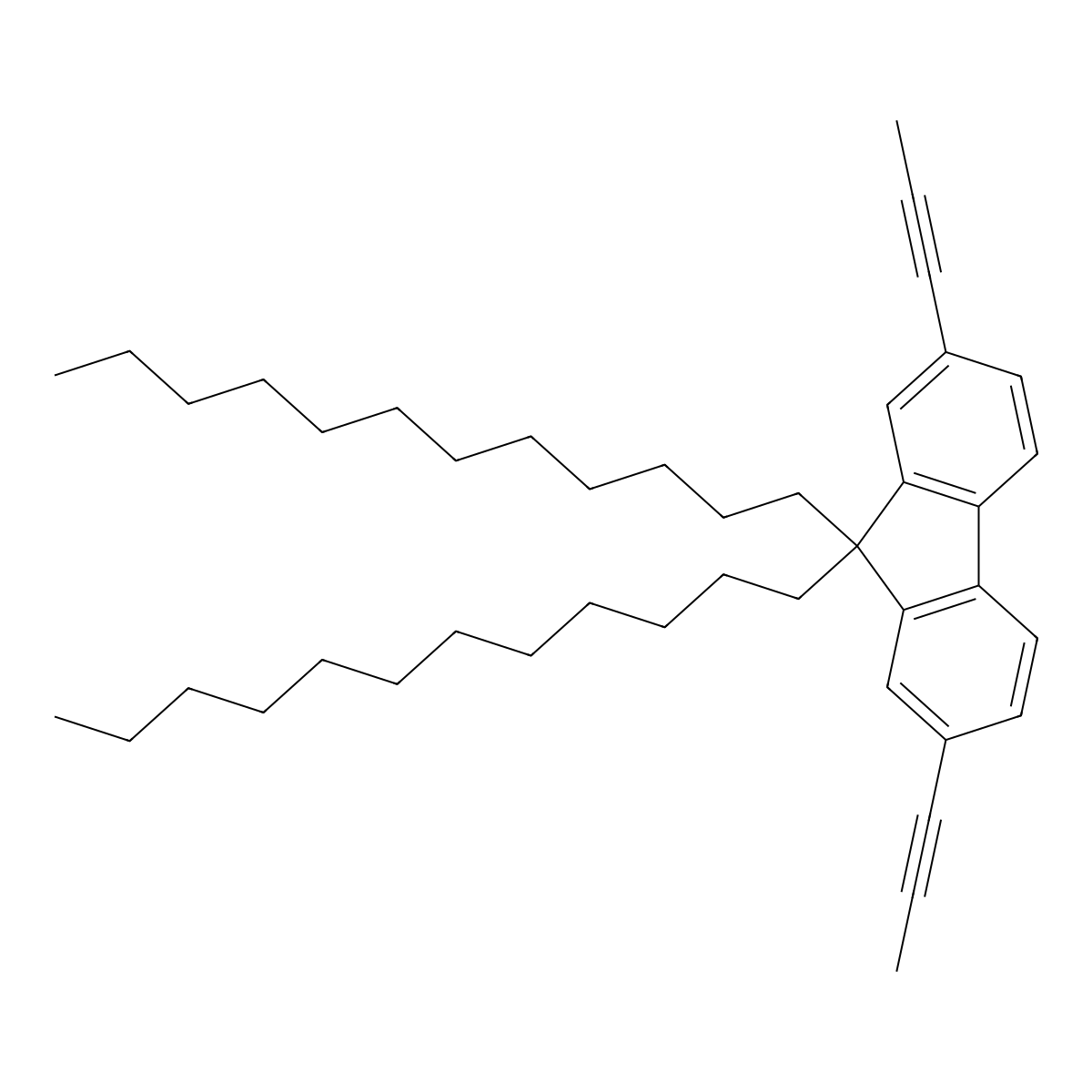 9,9-Didodecyl-2,7-bis(prop-1-ynyl)fluorene molecular structure, CAS 278176-12-8