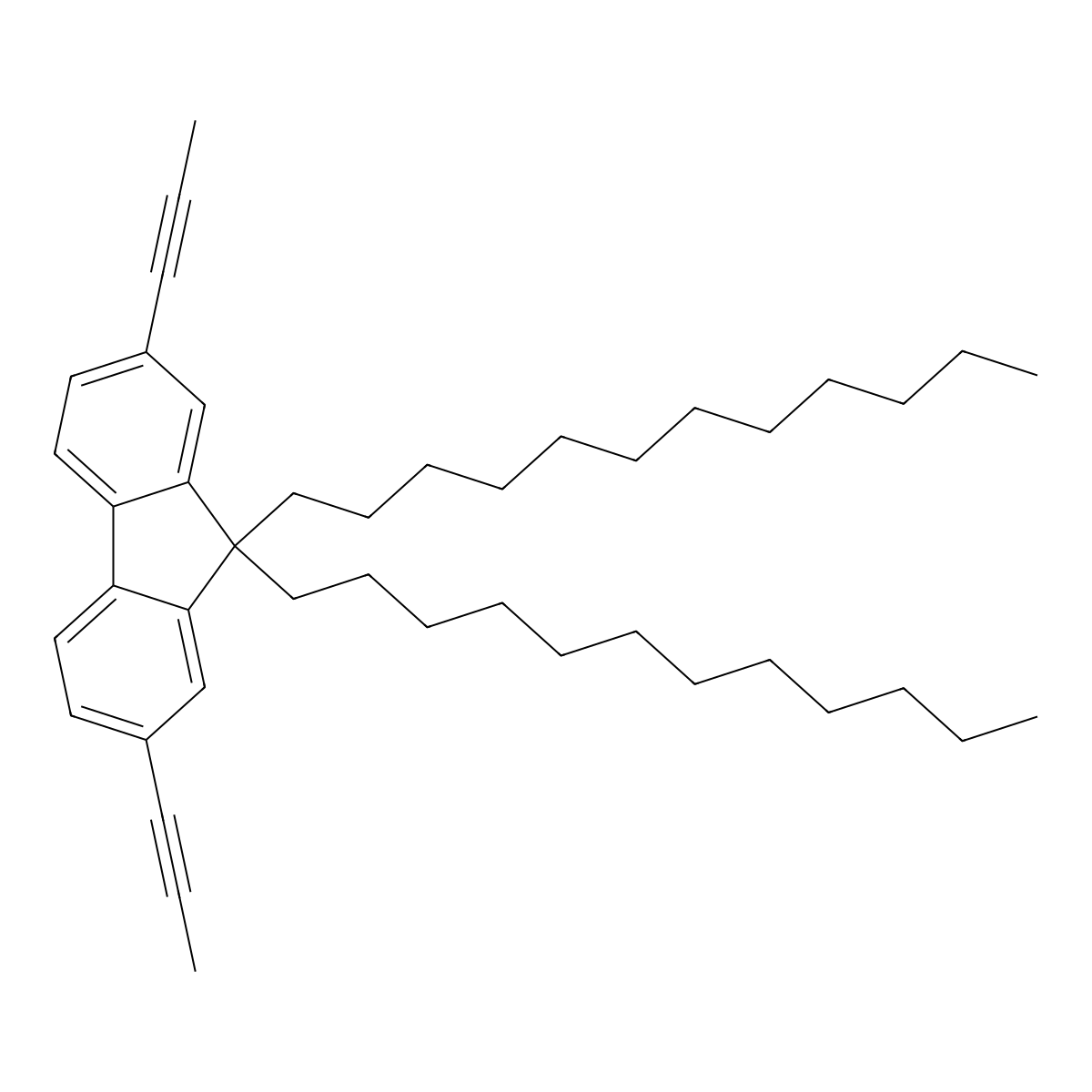 9,9-Didodecyl-2,7-bis(prop-1-ynyl)fluorene molecular structure, CAS 278176-12-8
