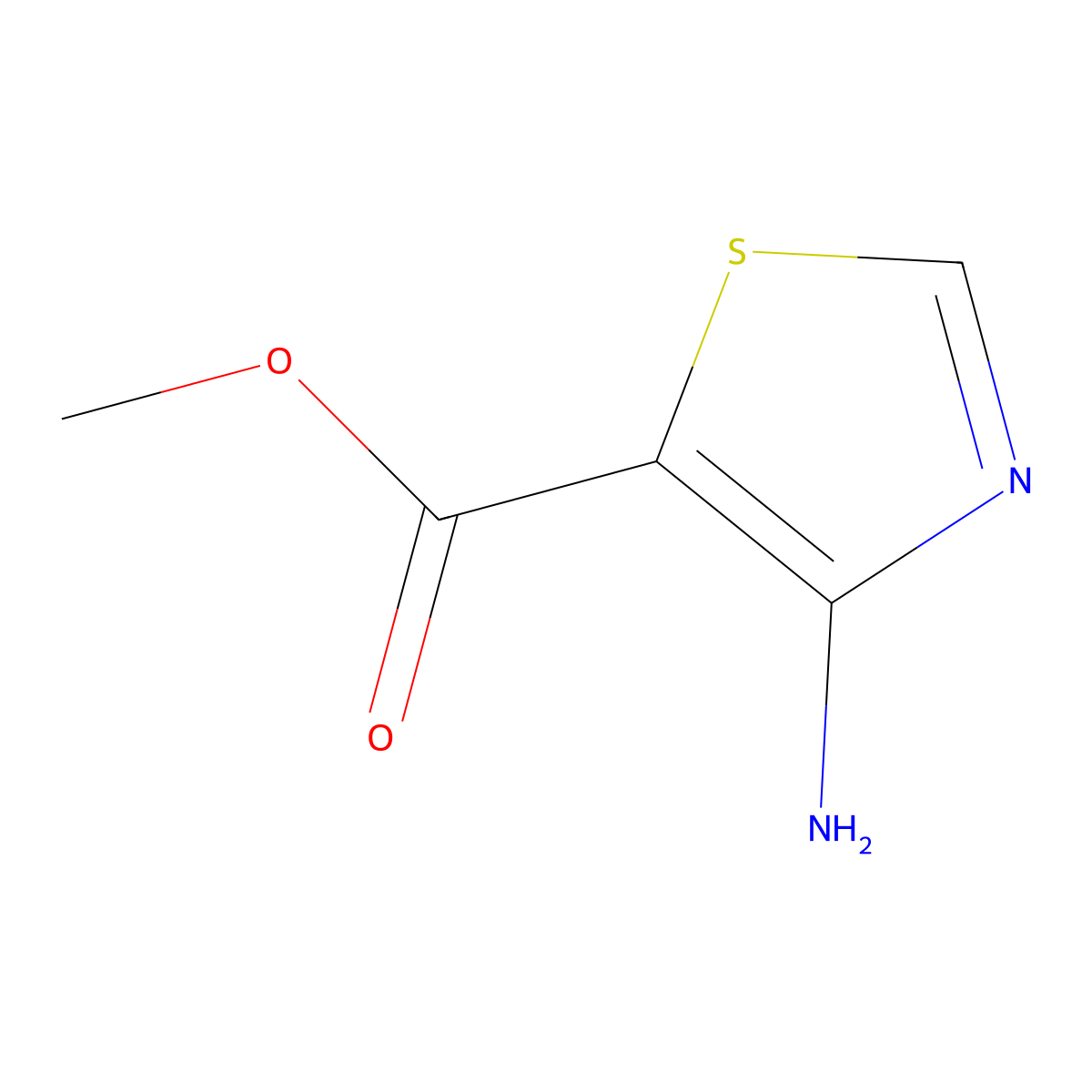 Methyl 4-amino-1,3-thiazole-5-carboxylate molecular structure, CAS 278183-10-1