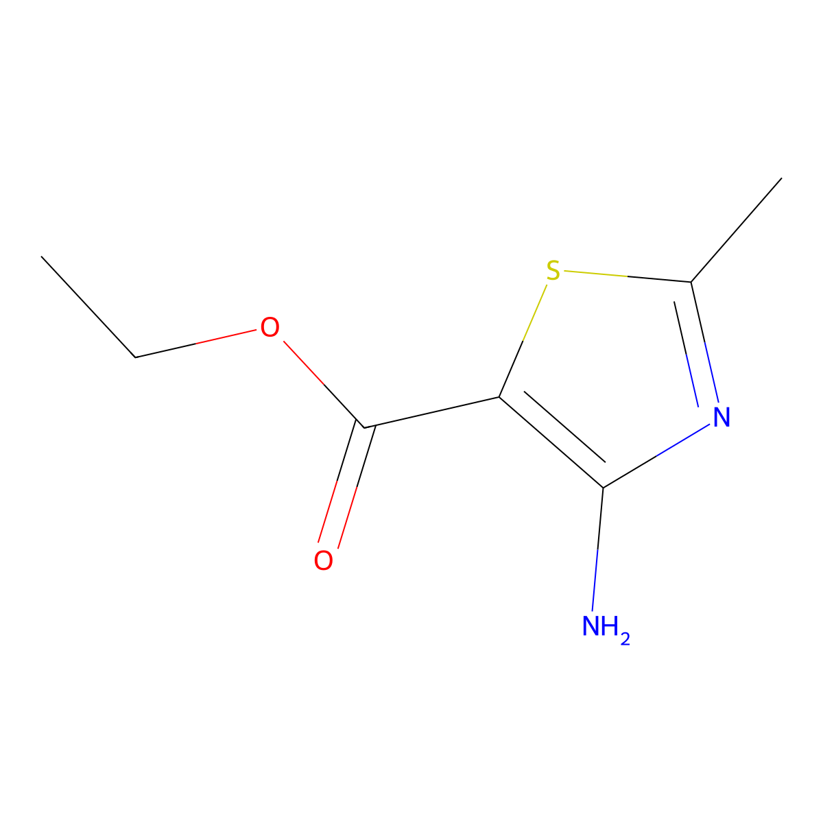Ethyl 4-amino-2-methyl-1,3-thiazole-5-carboxylate molecular structure, CAS 278183-12-3
