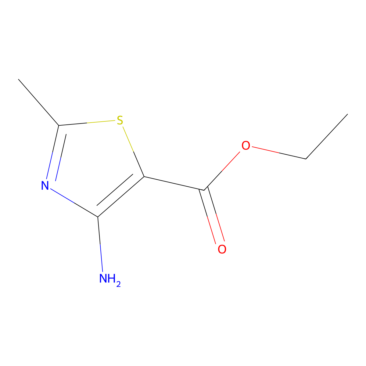Ethyl 4-amino-2-methyl-1,3-thiazole-5-carboxylate molecular structure, CAS 278183-12-3