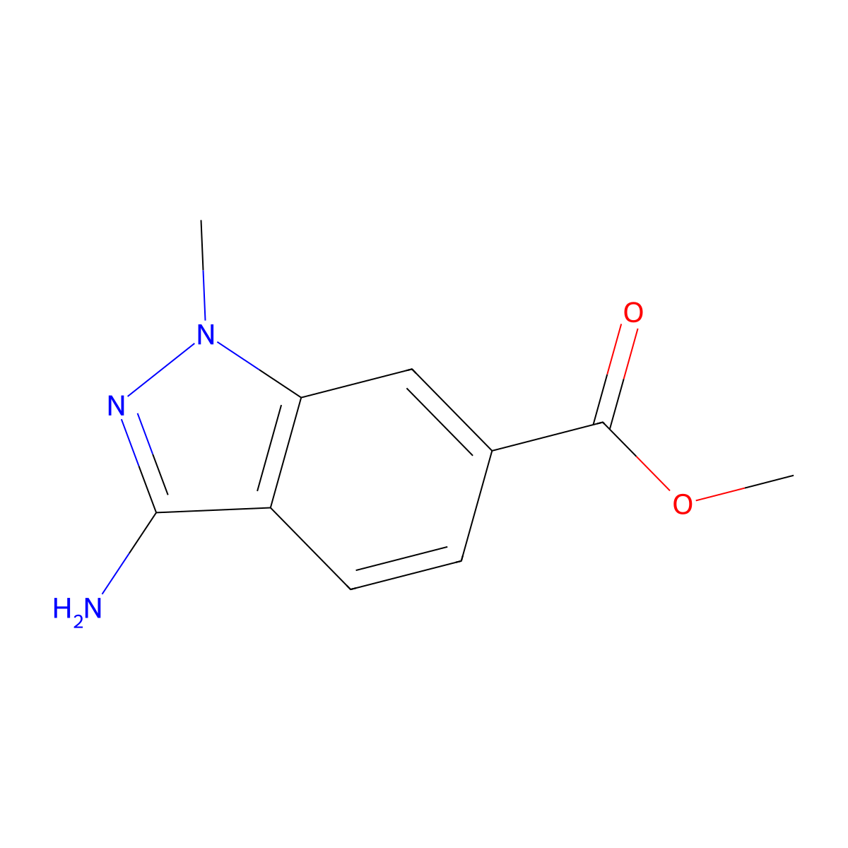 methyl 3-amino-1-methyl-1H-indazole-6-carboxylate molecular structure, CAS 2781864-92-2