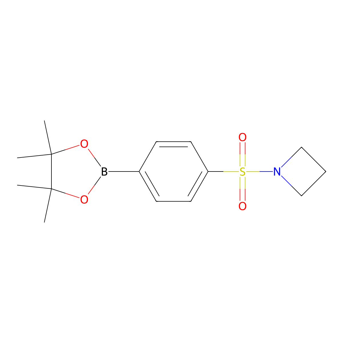 1-((4-(4,4,5,5-Tetramethyl-1,3,2-dioxaborolan-2-yl)phenyl)sulfonyl)azetidine molecular structure, CAS 2781935-67-7