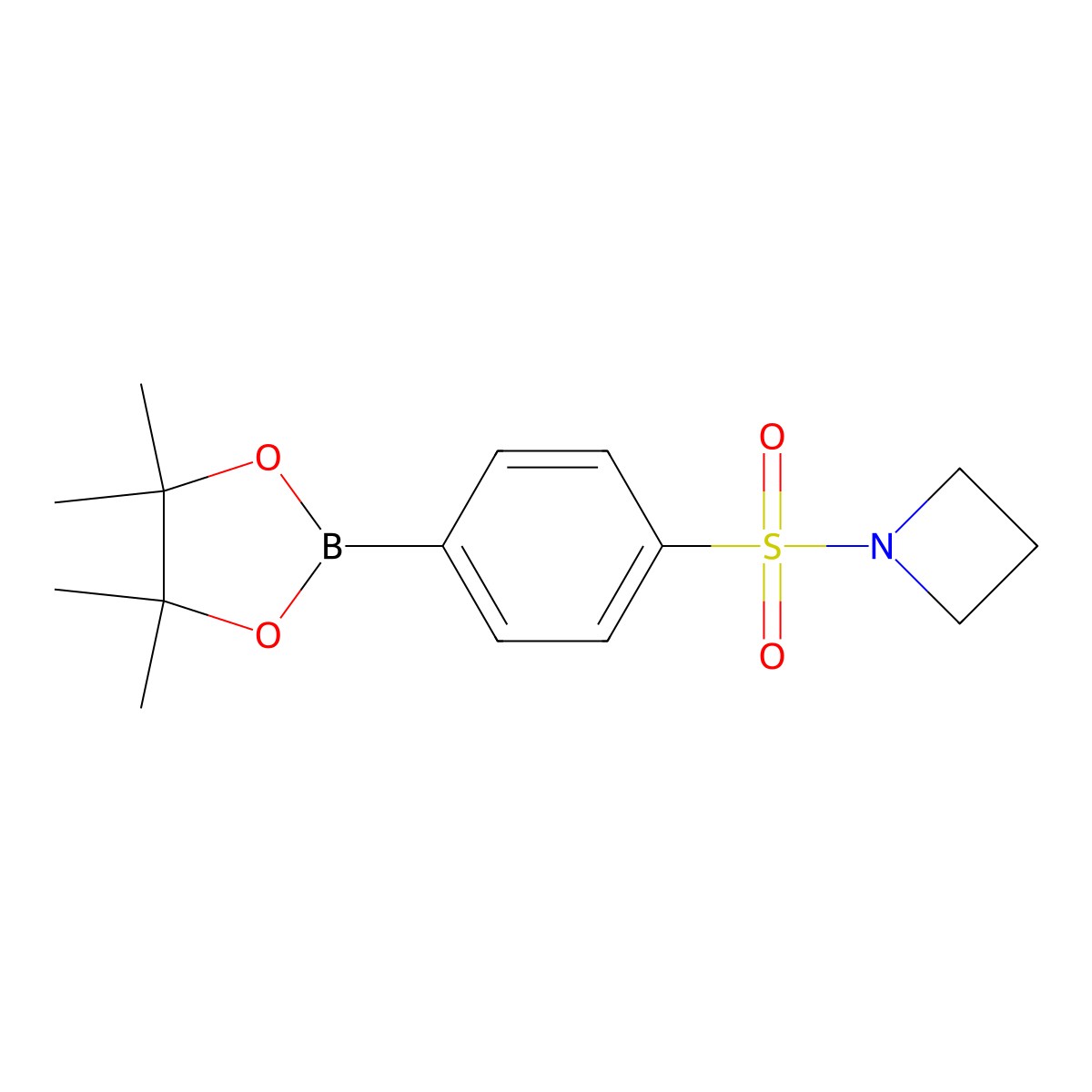 1-((4-(4,4,5,5-Tetramethyl-1,3,2-dioxaborolan-2-yl)phenyl)sulfonyl)azetidine molecular structure, CAS 2781935-67-7