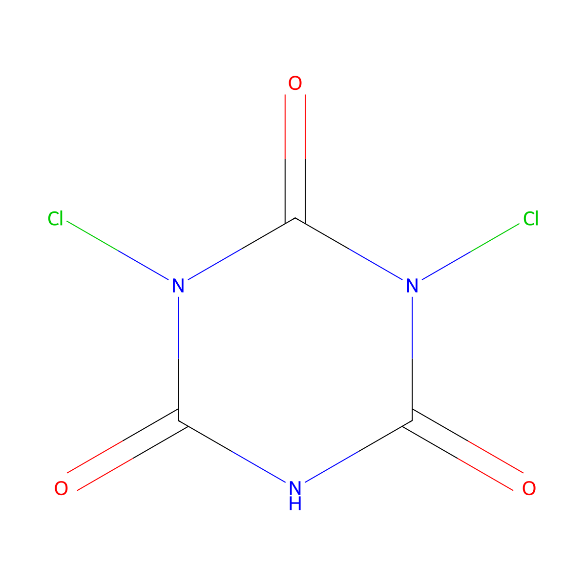 Dichloroisocyanurate molecular structure, CAS 2782-57-2