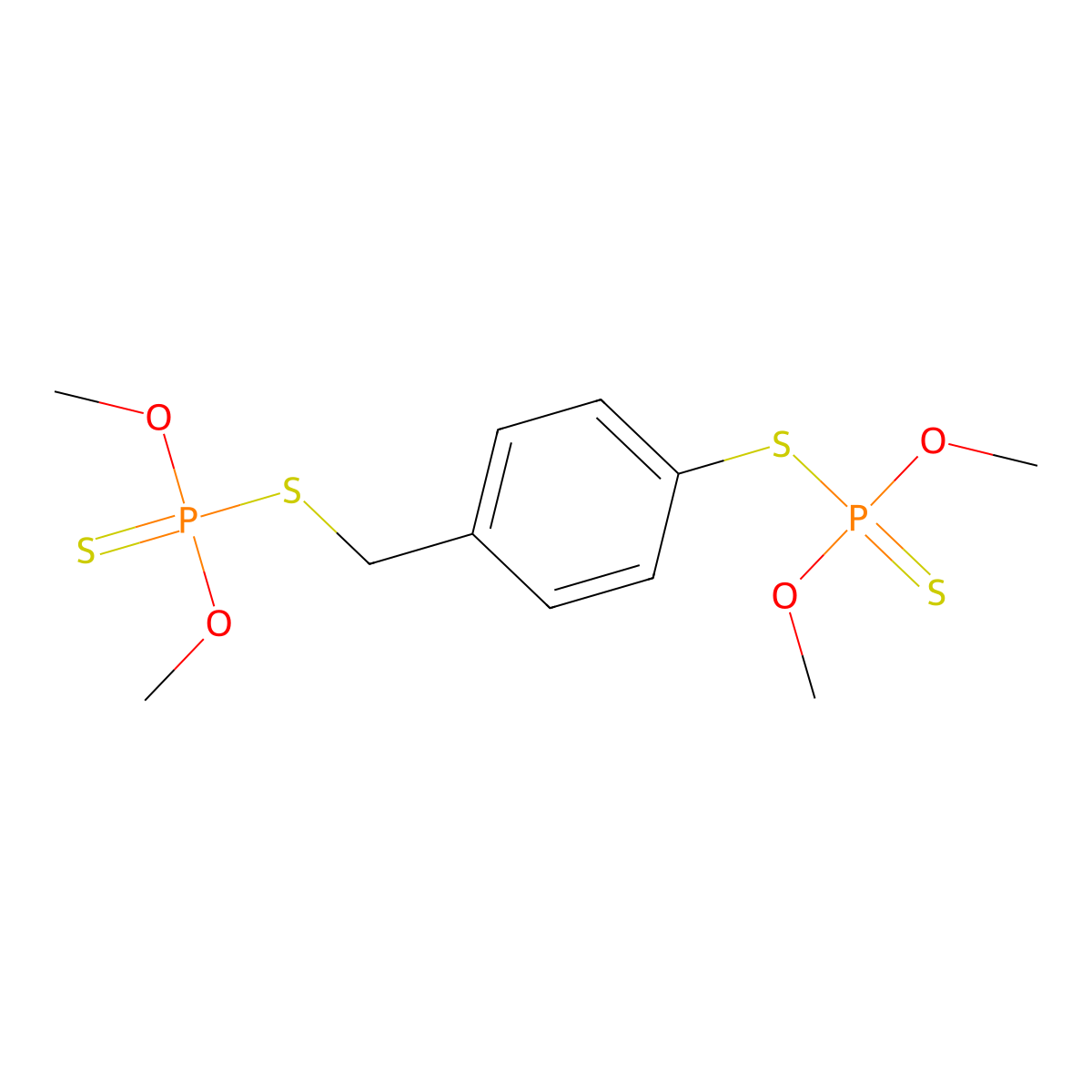 O,O,O',O'-Tetramethyl S,S'-(phenylmethylene)phosphorodithioate molecular structure, CAS 2782-70-9