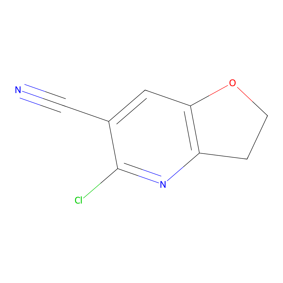 5-Chloro-2,3-dihydrofuro[3,2-B]pyridine-6-carbonitrile molecular structure, CAS 2782053-90-9