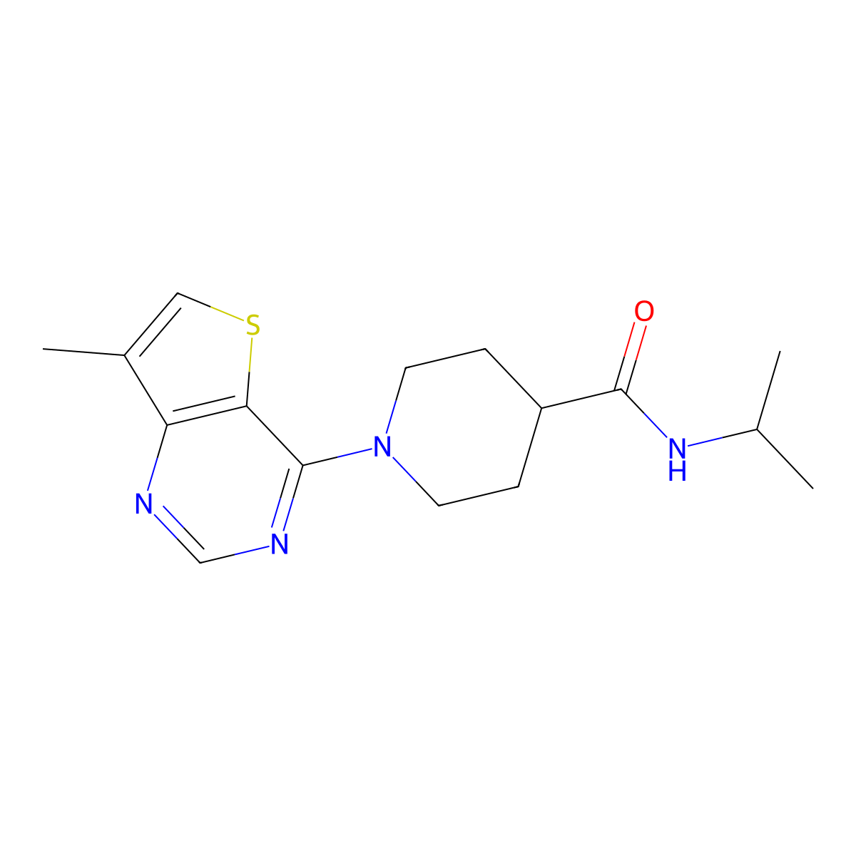 1-{7-methylthieno[3,2-d]pyrimidin-4-yl}-N-(propan-2-yl)piperidine-4-carboxamide molecular structure, CAS 2782145-05-3