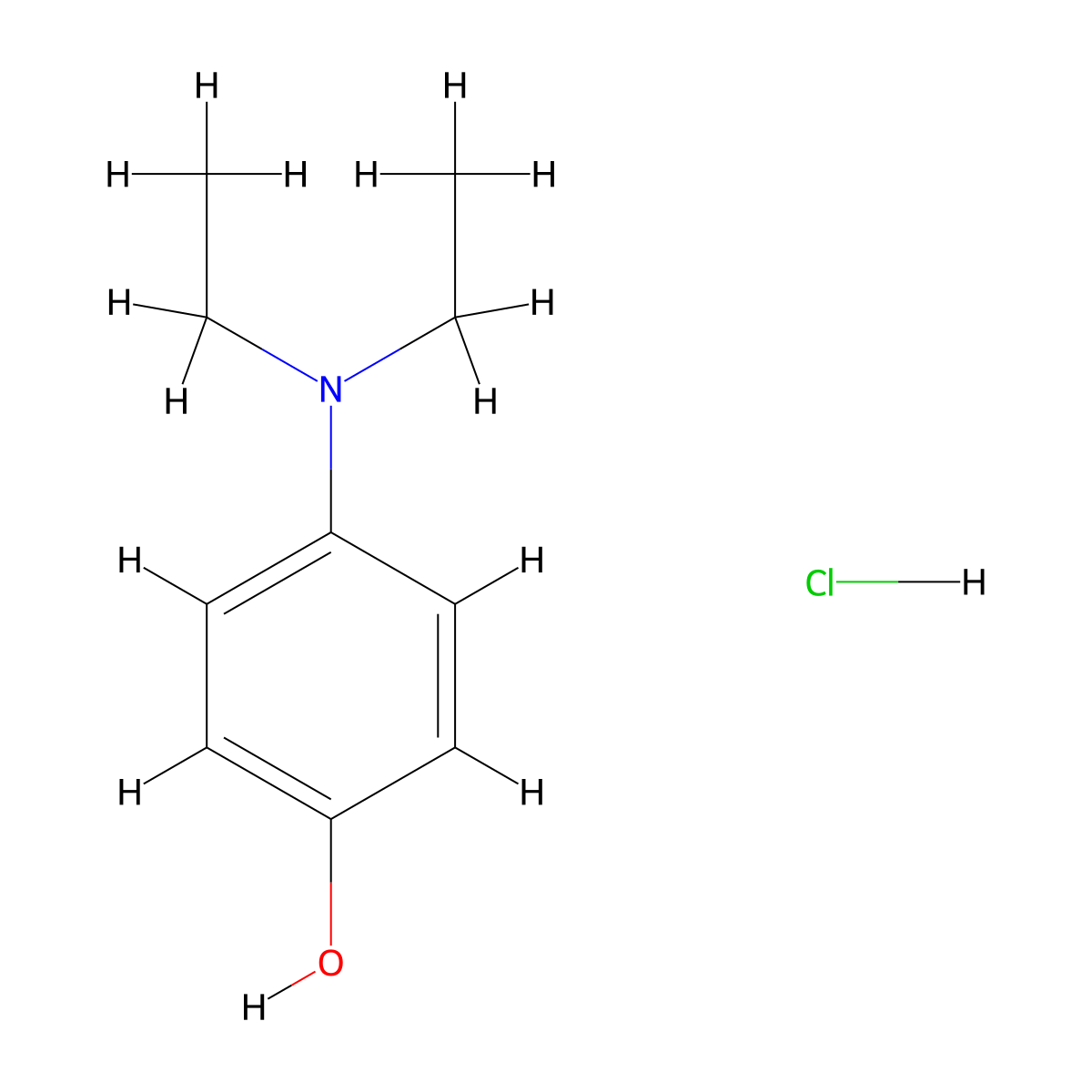 4-(Diethylamino)phenol;hydrochloride molecular structure, CAS 27822-92-0