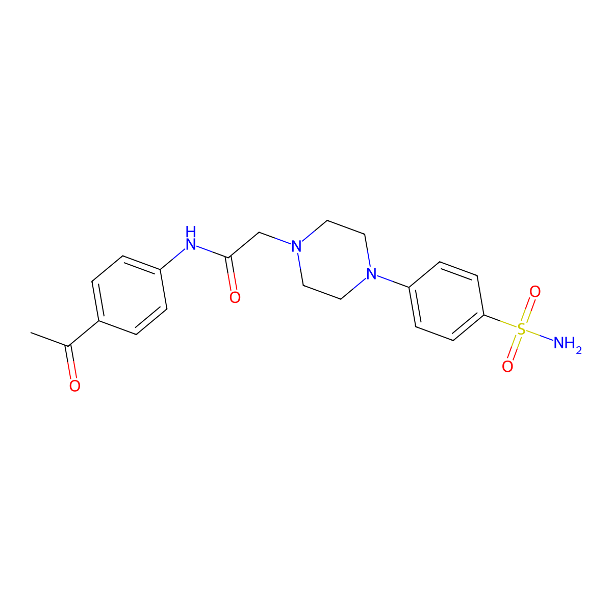 N-(4-acetylphenyl)-2-[4-(4-sulfamoylphenyl)piperazin-1-yl]acetamide molecular structure, CAS 2782380-74-7