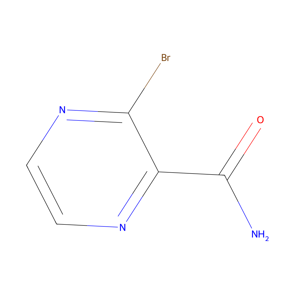 3-Bromopyrazine-2-carboxamide molecular structure, CAS 27825-22-5